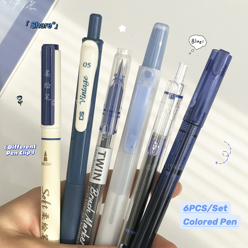 Pentel Pen Energel - 6PCS 컬러 서예 펜 여러 종류의