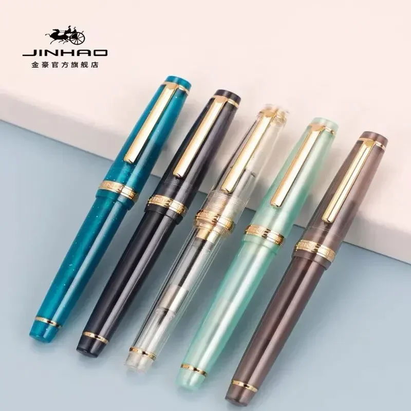 Jinhao 82 만년필 럭셔리 투명 펜 스핀 골든 E - Office Stationery Supply Business 리뷰 및 가격